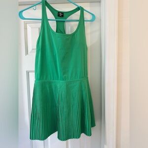 Green Pleated Mini Dress